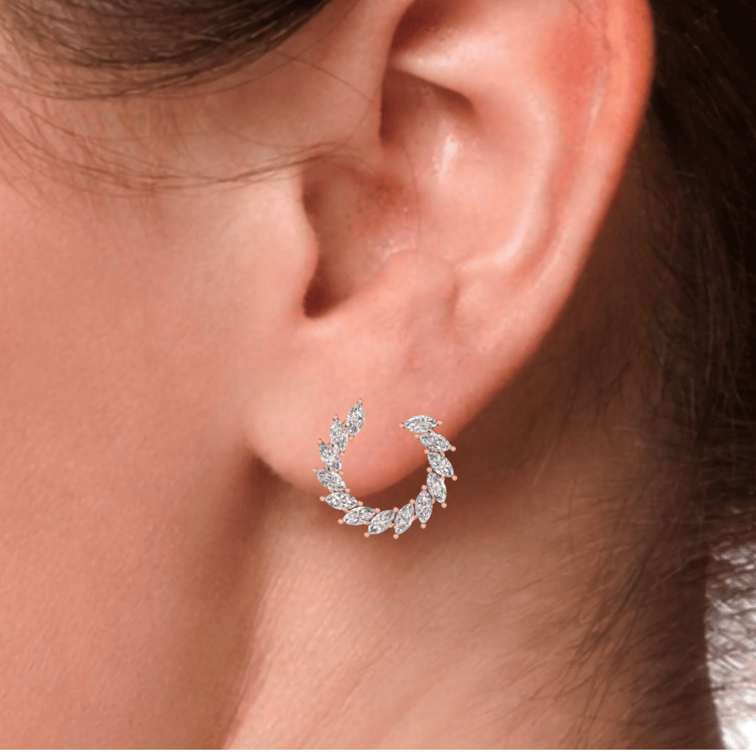 Virelia Crescent Diamond Earrings - Image 8
