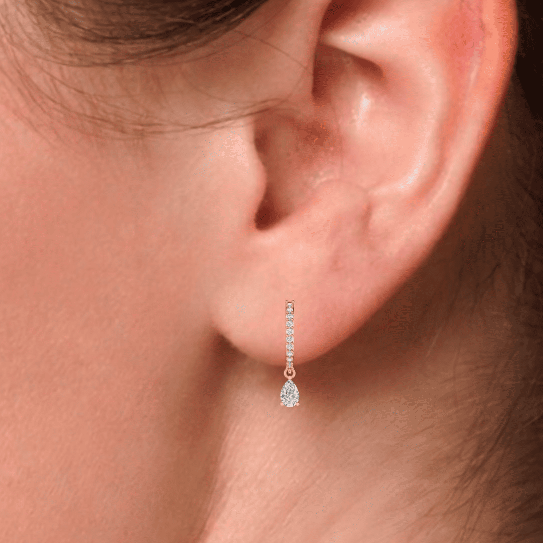 Seravelle Arc Diamond Huggie Earrings - Image 7