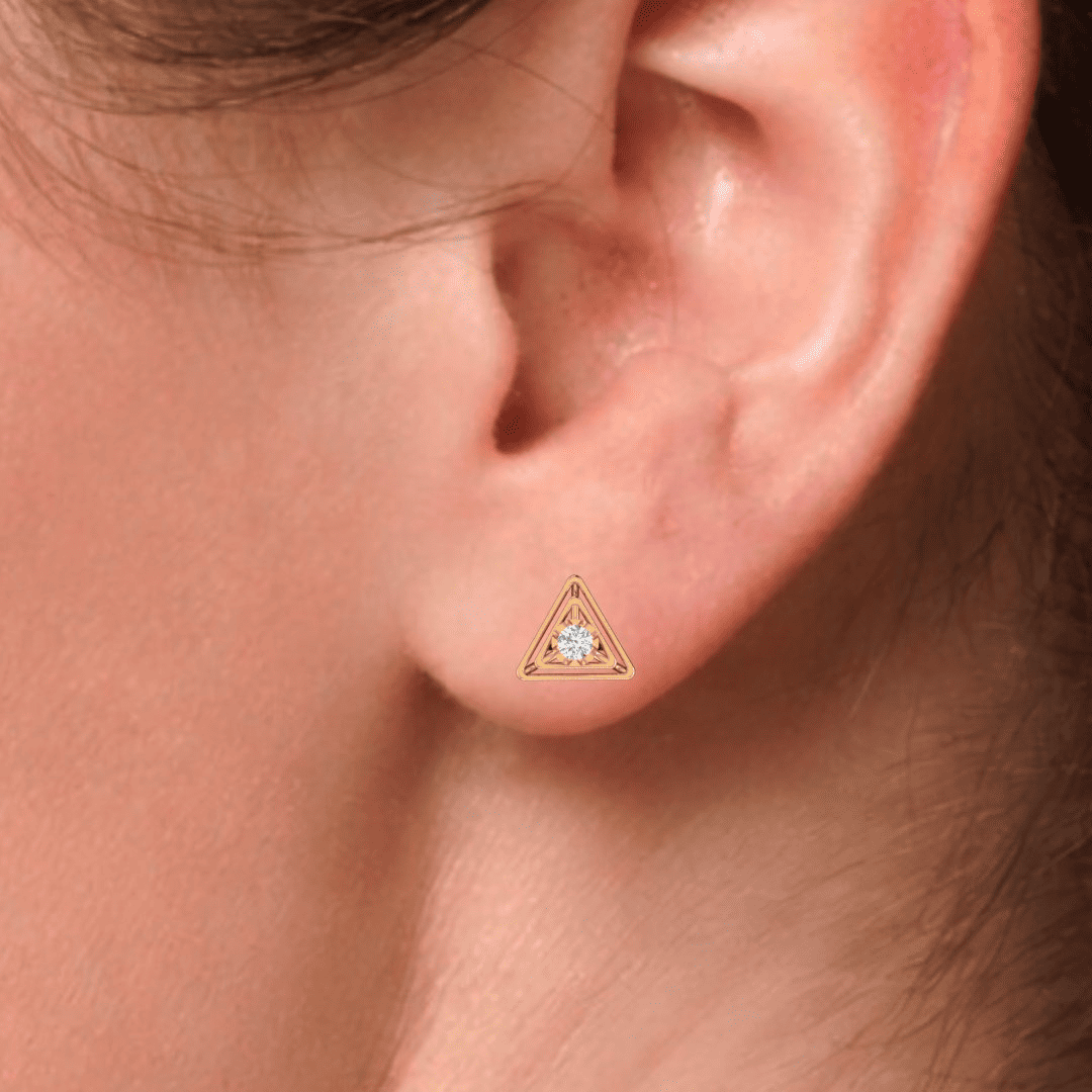 Sorellia Triad Diamond Stud Earrings - Image 8