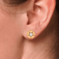 Florévia Halo Diamond Earrings - Thumbnail Image 8