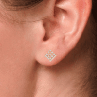 Virelisse Lattice Diamond Earrings - Thumbnail Image 8