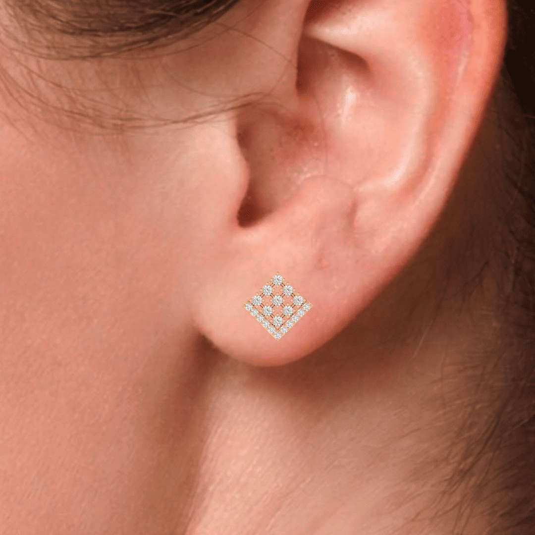 Virelisse Lattice Diamond Earrings - Image 8