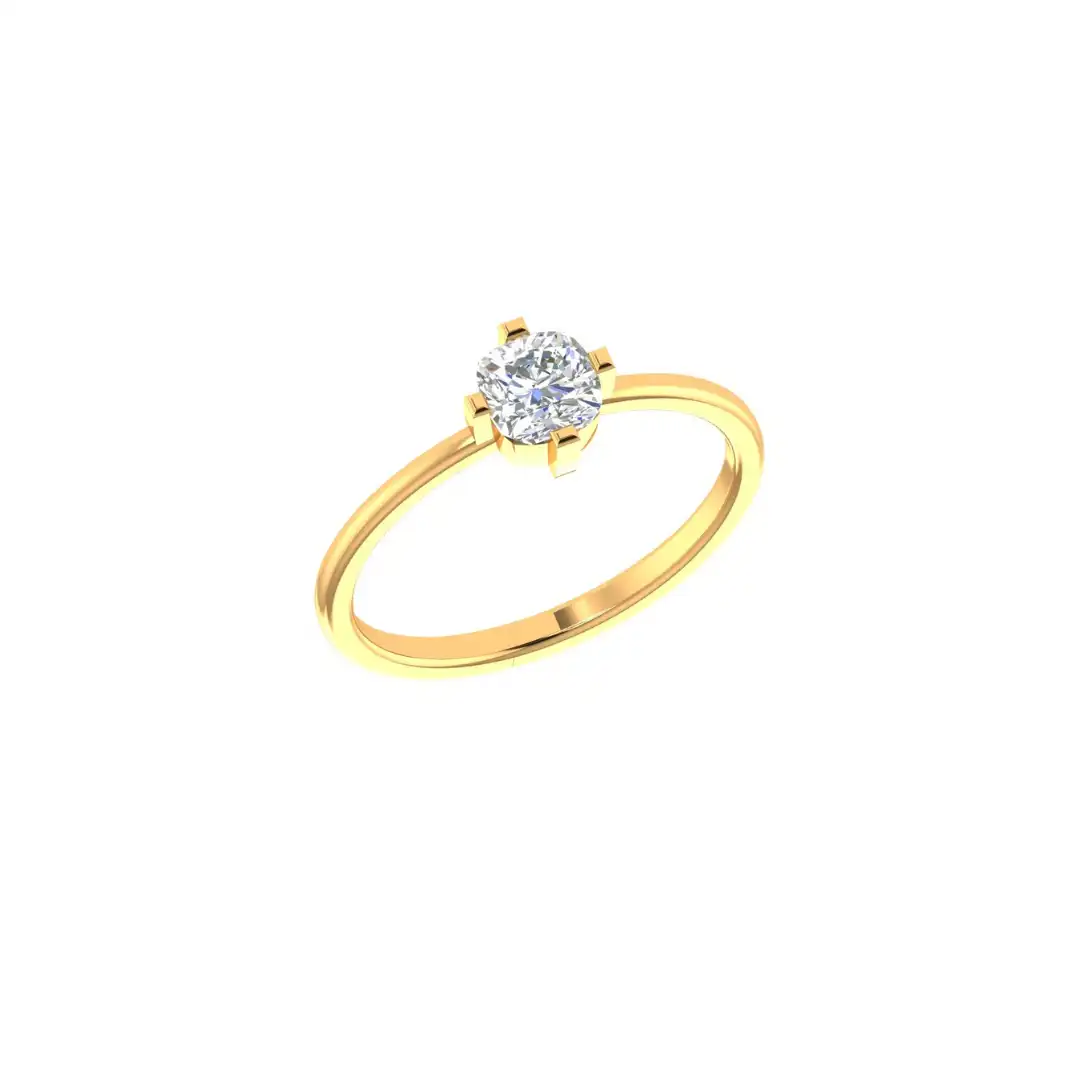 Round Diamond Solitaire Ring - Image 1