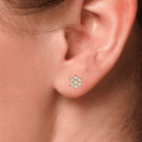 Orlienne Radiant Cluster Diamond Earrings - Thumbnail Image 8