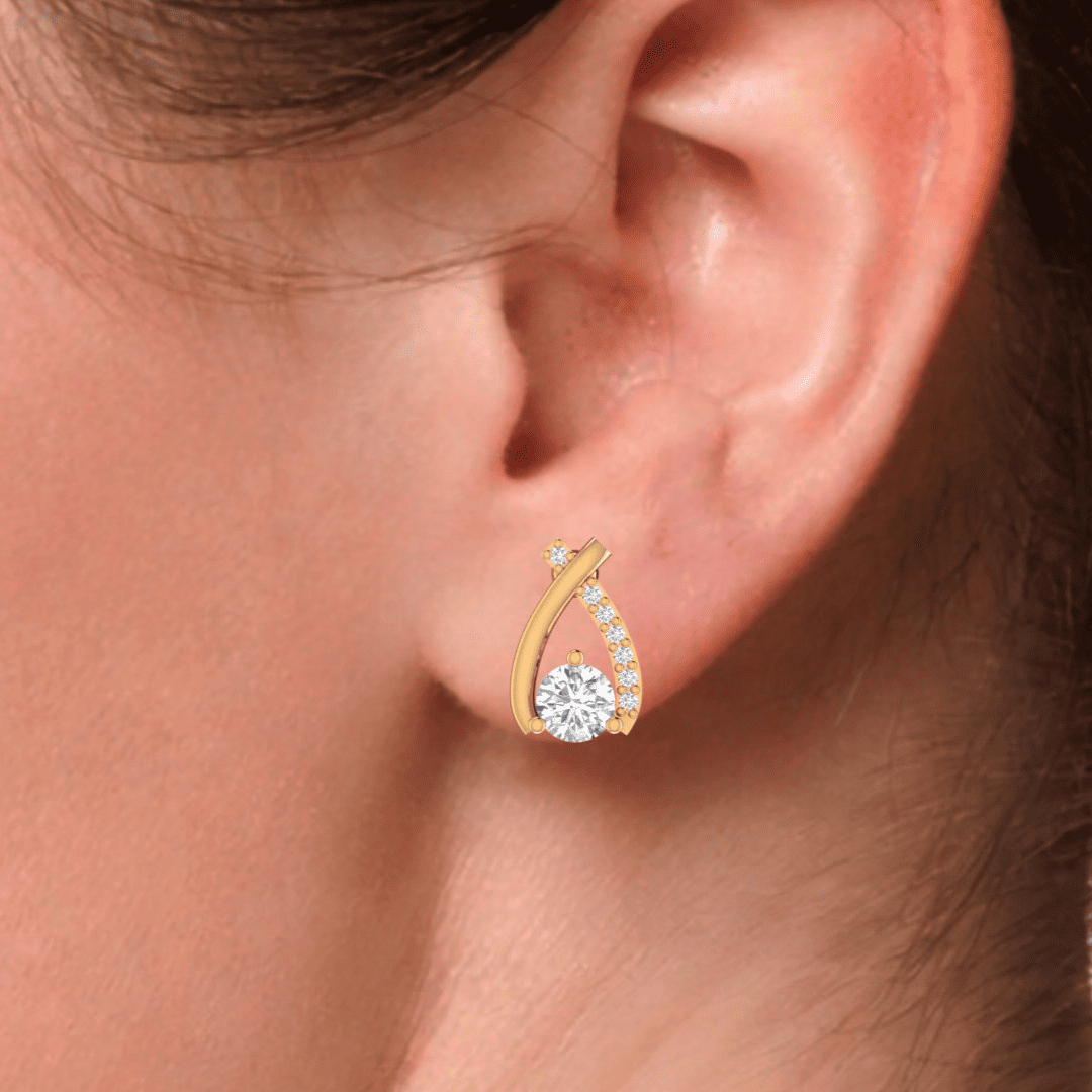 Lysandra Curve Diamond Earrings - Image 8