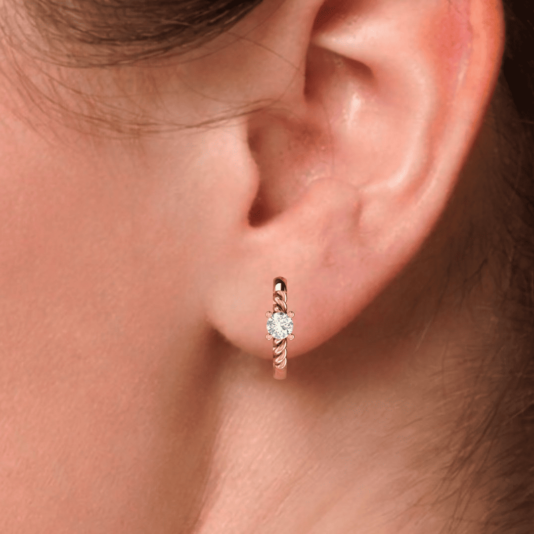 Avelisse Knot Diamond Hoop Earrings - Image 8
