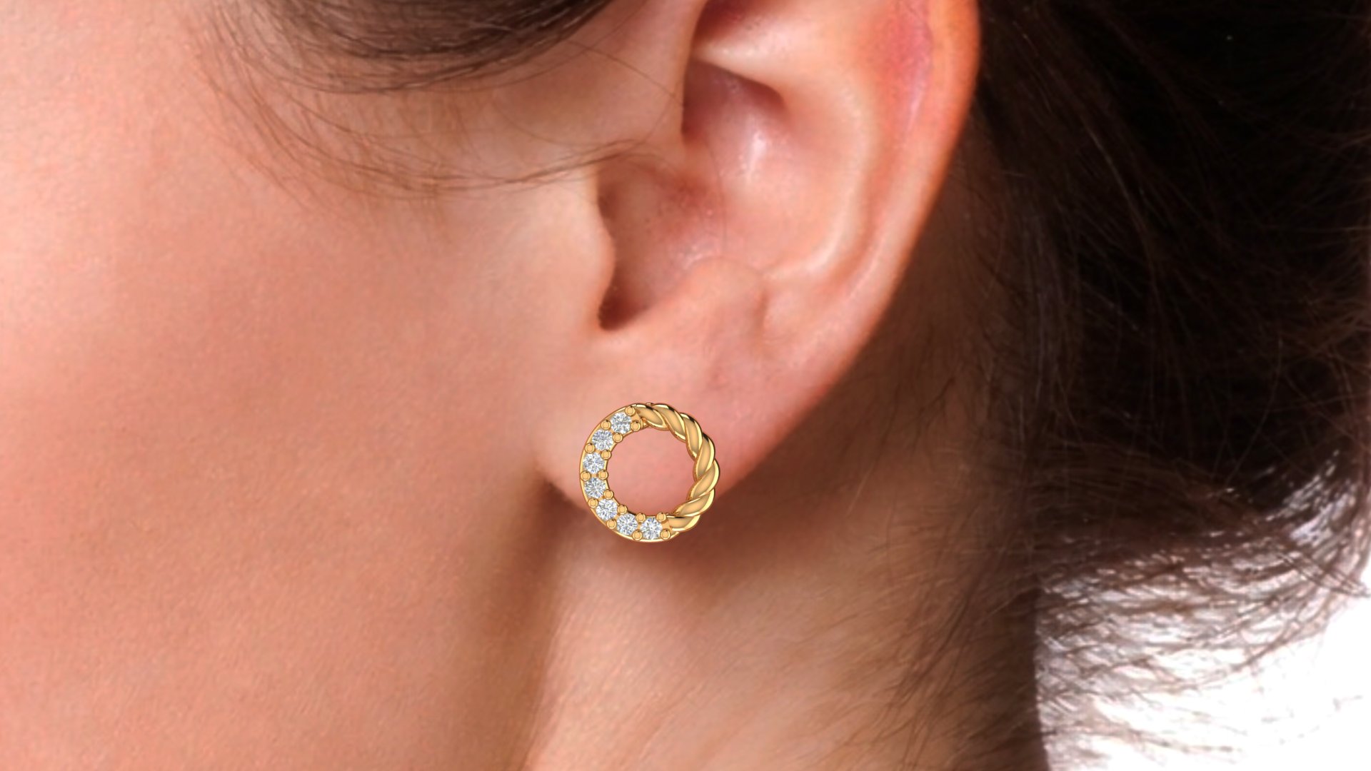Veloura Twist Diamond Earrings - Image 8