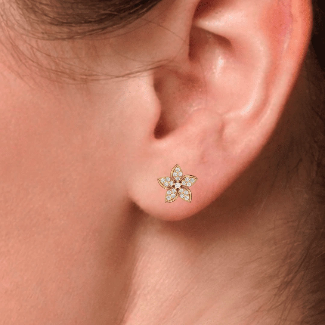 Virellia Petal Diamond Earrings - Image 8