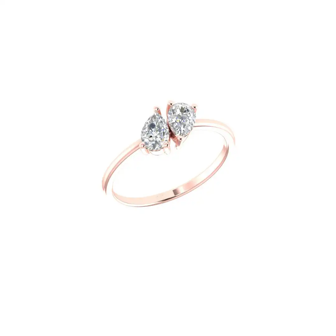Double Heart Diamond Ring - Image 8