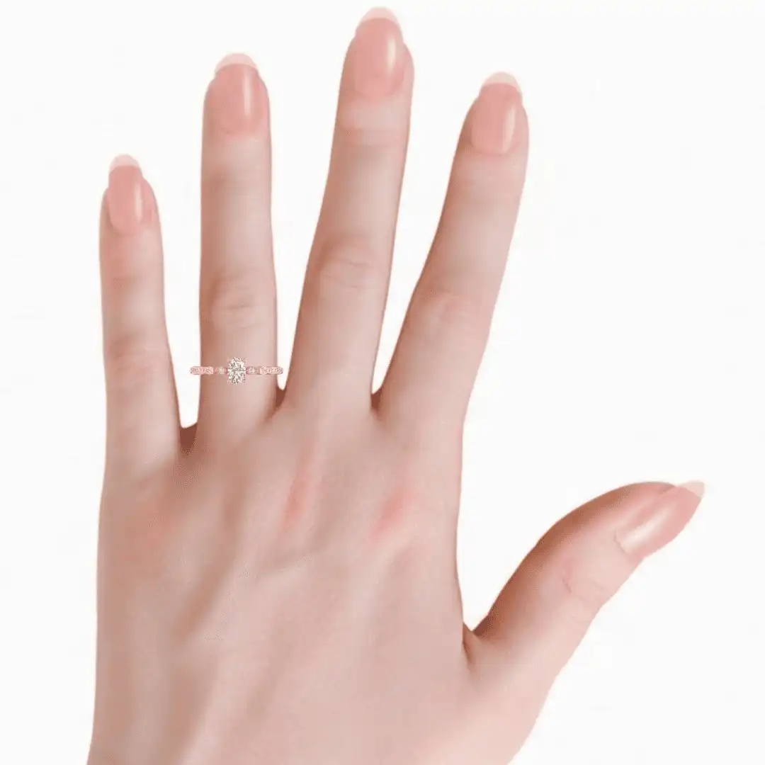 Elvaris Oval Halo Diamond Ring - Image 11