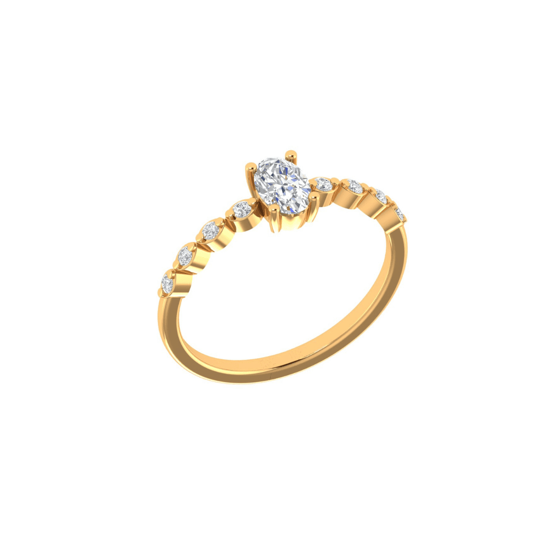 Elvaris Oval Halo Diamond Ring - Image 1
