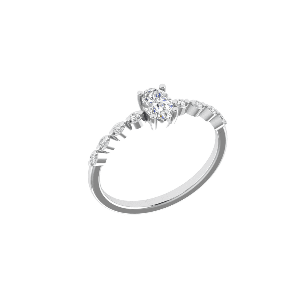 Elvaris Oval Halo Diamond Ring - Image 5