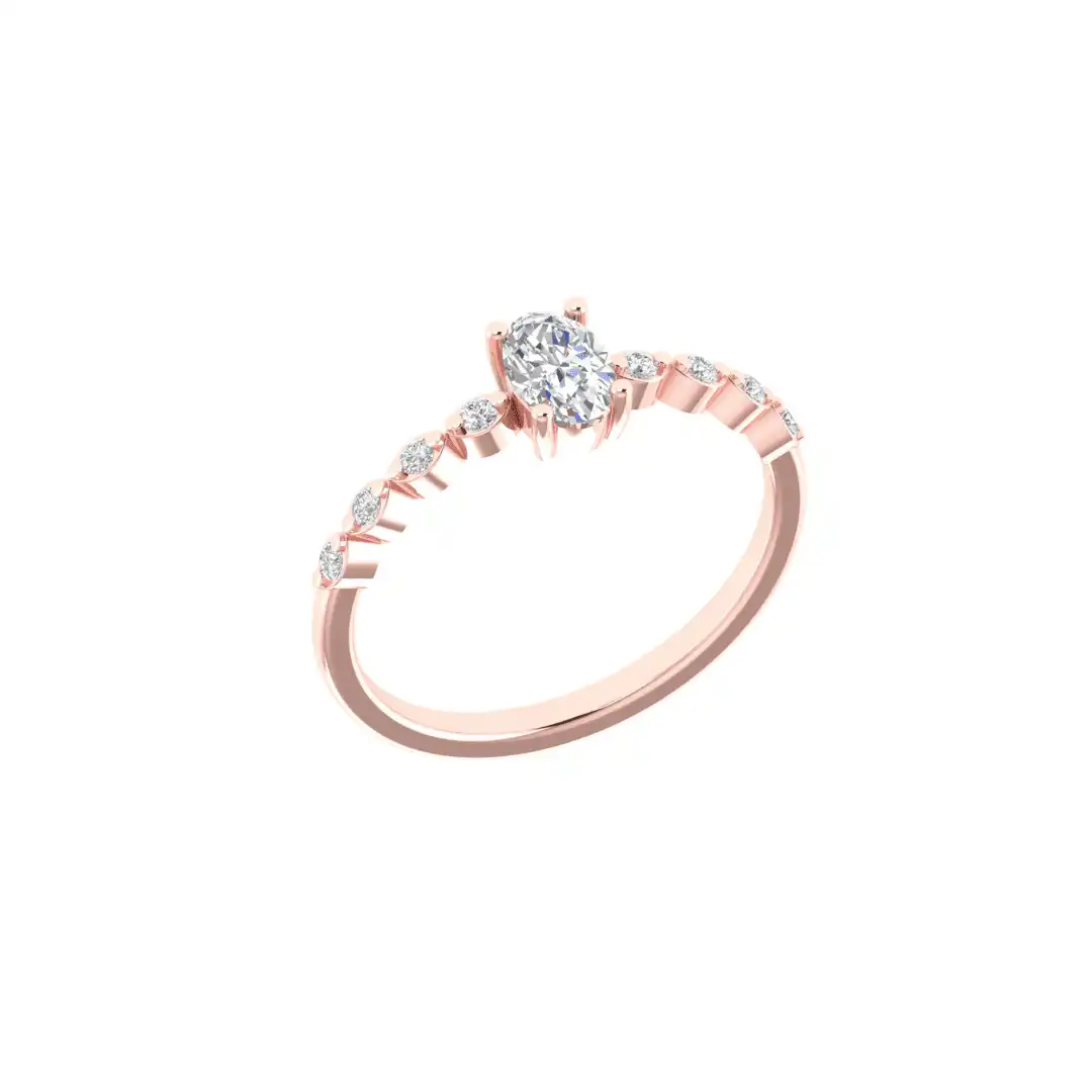 Elvaris Oval Halo Diamond Ring - Image 8