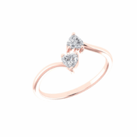 Seravelle Twin-Heart Diamond Ring - Thumbnail Image 8