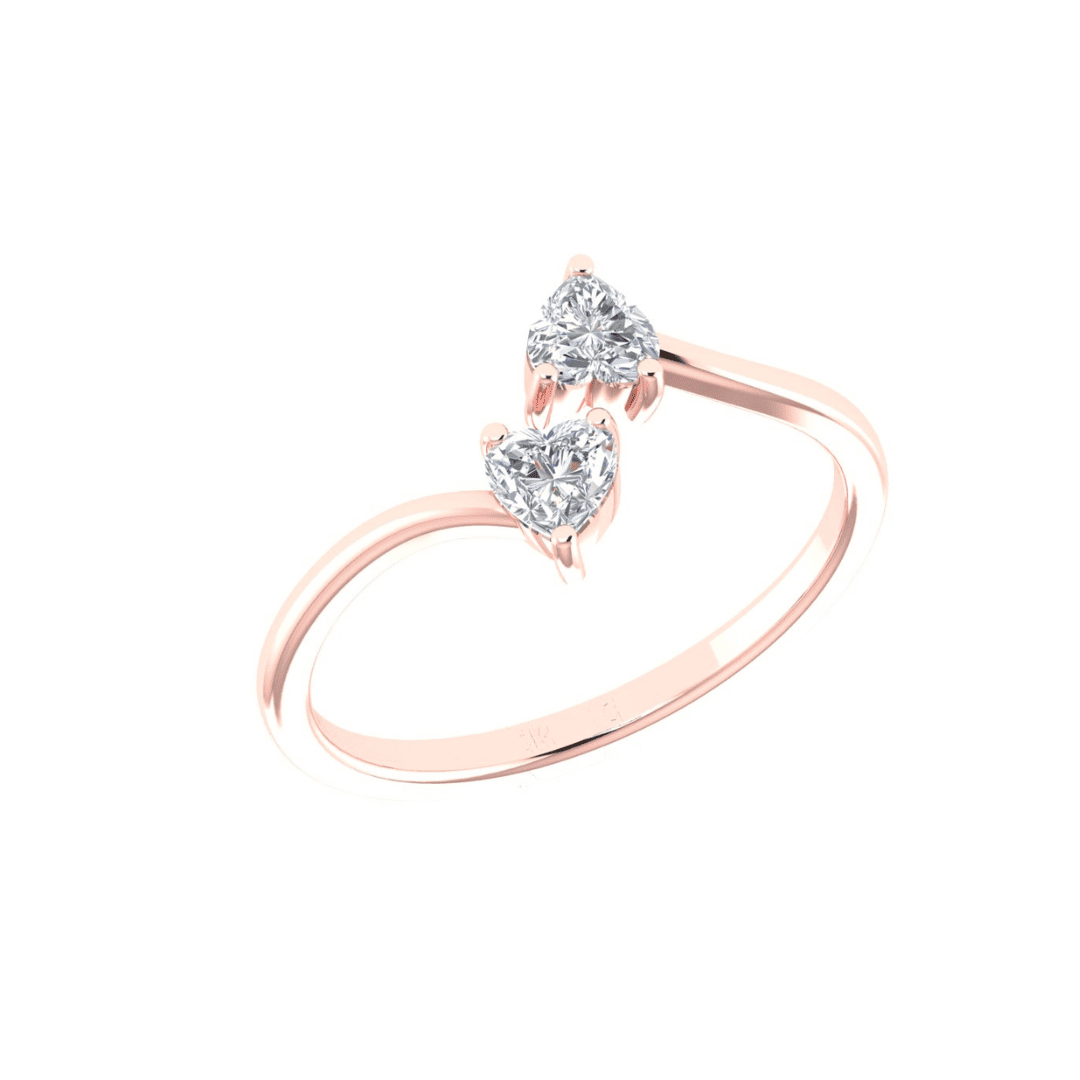 Seravelle Twin-Heart Diamond Ring - Image 8